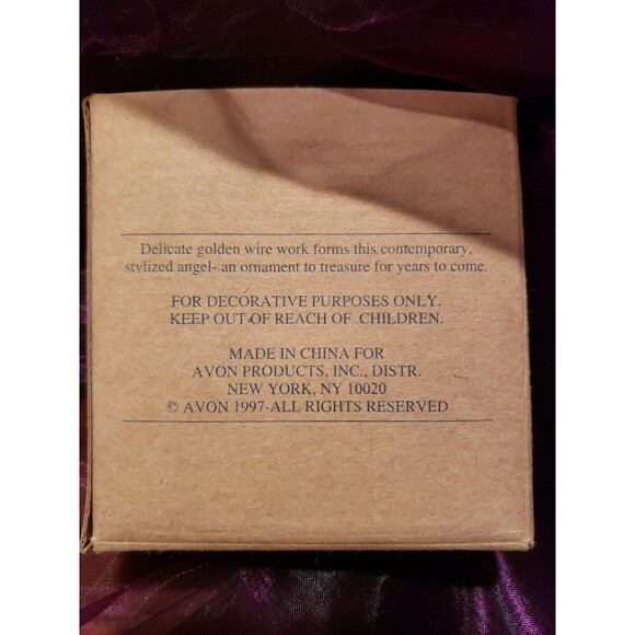 Delicate Golden Wire Work Angel. Avon 1997 Collection. New In Box - Picture 7 of 9